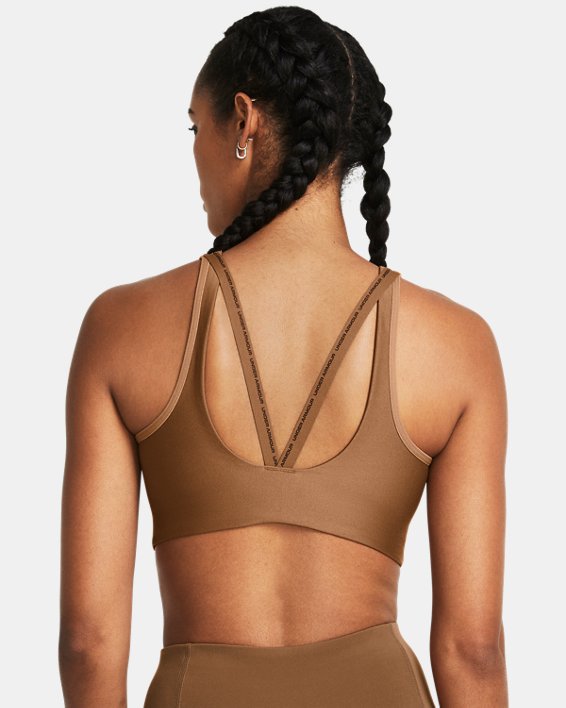 Women's UA Infinity 2.0 Low Strappy Sports Bra, Brown, pdpMainDesktop image number 1